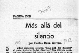 Más allá del silencio  [artículo] Carlos René Correa.