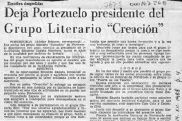 Deja Portezuelo presidente del grupo literario "Creación"  [artículo] Adolay Sobarzo.