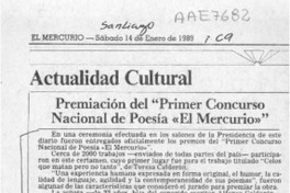 Premiación del "Primer Concurso Nacional de Poesía El Mercurio"