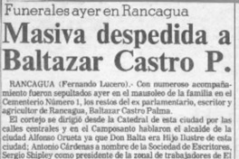 Masiva despedida a Baltazar Castro P.  [artículo].