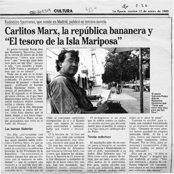 Carlitos Marx, la república bananera y "El tesoro de la isla mariposa"  [artículo].