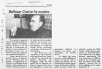 Baltazar Castro ha muerto  [artículo].