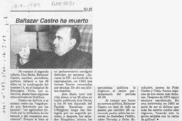 Baltazar Castro ha muerto  [artículo].