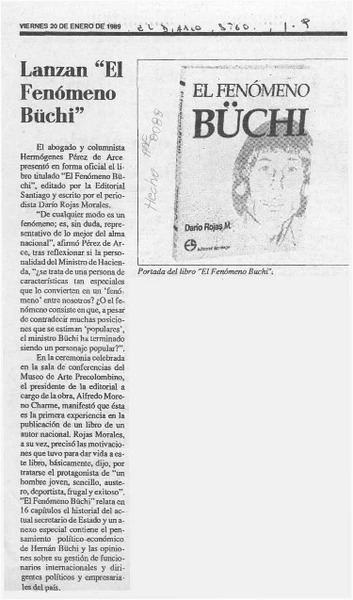 Lanzan "El fenómeno Büchi"  [artículo].