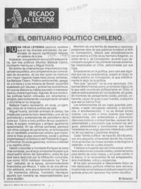 El obituario político chileno  [artículo] El Director.