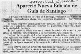Apareció nueva edición de Guía de Santiago  [artículo].