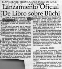 Lanzamiento oficial de libro sobre Büchi  [artículo].