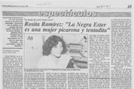 Rosita Ramírez, "La negra Ester es una mujer picarona y tentadita"