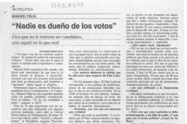 "Nadie es dueño de los votos"  [artículo] María Irene Soto.