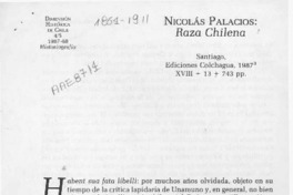 Nicolás Palacios, "Raza Chilena"