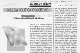 Iglesia, política y sociedad  [artículo].