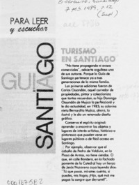 Turismo en Santiago  [artículo].