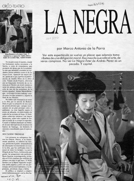 La Negra Ester  [artículo] Marco Antonio de la Parra.