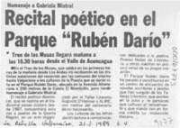 Recital poético en el parque "Rubén Darío"  [artículo].