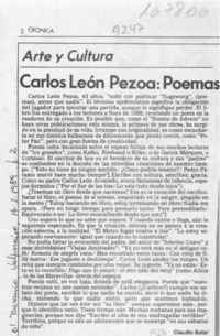 Carlos León Pezoa, poemas  [artículo] Claudio Solar.