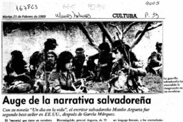 Auge de la narrativa salvadoreña  [artículo] Ana María Echeverría.