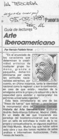 Arte Iberoamericano  [artículo] Hernán Poblete Varas.