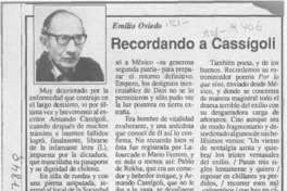 Recordando a Cassígoli  [artículo] Emilio Oviedo.