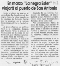 En marzo "La negra Ester" viajará al puerto de San Antonio  [artículo].