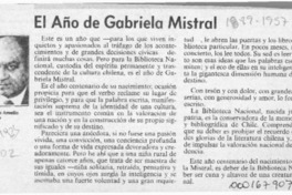 El año de Gabriela Mistral  [artículo] Mario Arnello Romo.