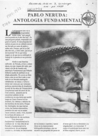 Pablo Neruda, "Antología fundamental"  [artículo] Jaime Quezada.
