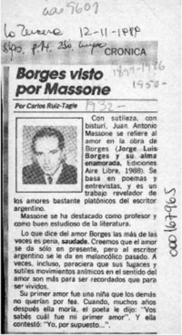 Borges visto por Massone  [artículo] Carlos Ruiz-Tagle.
