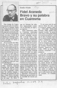 Fidel Araneda Bravo y su palabra en Cuaresma  [artículo] Emilio Oviedo.