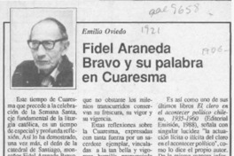 Fidel Araneda Bravo y su palabra en Cuaresma  [artículo] Emilio Oviedo.