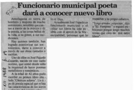 Funcionario municipal poeta dará a conocer nuevo libro  [artículo].