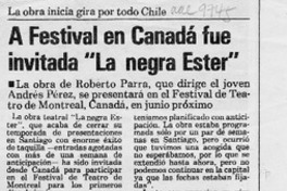 A Festival en Canadá fue invitada "La negra Ester"  [artículo].