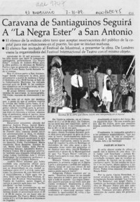 Caravana de santiaguinos seguirá a "La negra Ester" a San Antonio  [artículo].