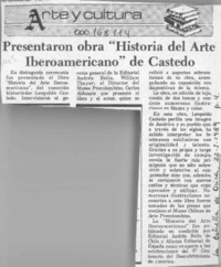 Presentaron obra "Historia del Arte Iberoamericano" de Castedo  [artículo].