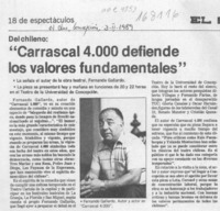 "Carrascal 4000 defiende los valores fundamentales"  [artículo].