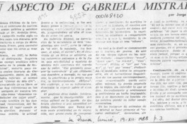 Un aspecto de Gabriela Mistral  [artículo] Jorge Jobet.