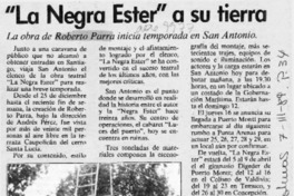 "La Negra Ester" a su tierra  [artículo].