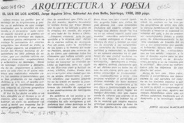 Arquitectura y poesía  [artículo] Jorge Aliaga Marchant.