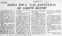 Reina Roca, "Las aventuras de lobito bueno"  [artículo] José Arraño Acevedo.