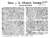 Darío y la influencia francesa  [artículo] Darío de la Fuente D.