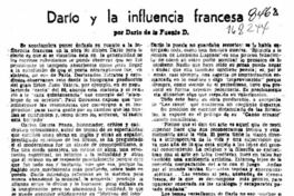 Darío y la influencia francesa  [artículo] Darío de la Fuente D.