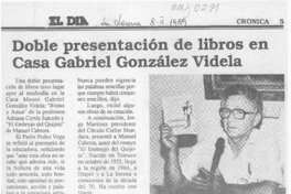 Doble presentación de libros en Casa Gabriel González Videla  [artículo].