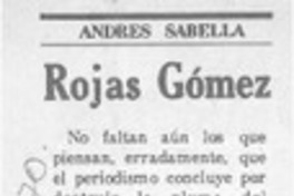 Rojas Gómez  [artículo] Andrés Sabella.