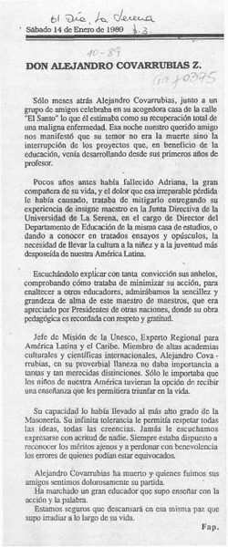 Don Alejandro Covarrubias Z.  [artículo] Fap.