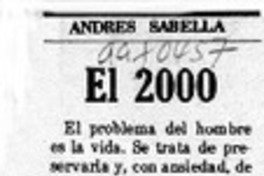 El 2000  [artículo] Andrés Sabella.