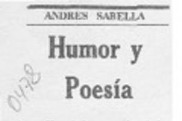 Humor y poesía  [artículo] Andrés Sabella.