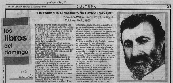 "De cómo fue el destierro de Lázaro Carvajal"  [artículo] Guillermo Trejo.