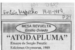 "Atodapluma"  [artículo] Emilio Oviedo.