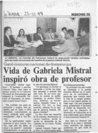 Vida de Gabriela Mistral inspiró obra de profesor  [artículo] Rubén Aguilera.