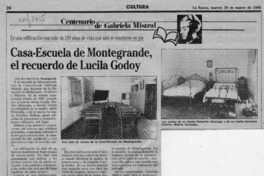Casa-escuela de Montegrande, el recuerdo de Lucila Godoy