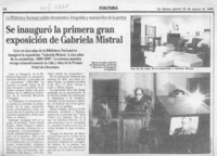 Se inauguró la primera gran exposición de Gabriela Mistral