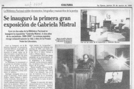 Se inauguró la primera gran exposición de Gabriela Mistral